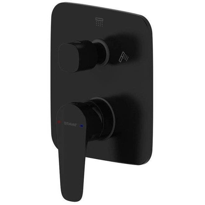 Смеситель для ванны Bravat Source PB8173218BW-2-ENG черный
