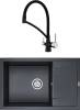 Комплект Paulmark PM317850-BLM черный металлик + Смеситель Paulmark Siegen Si213111-418 для кухонной мойки, черный металлик