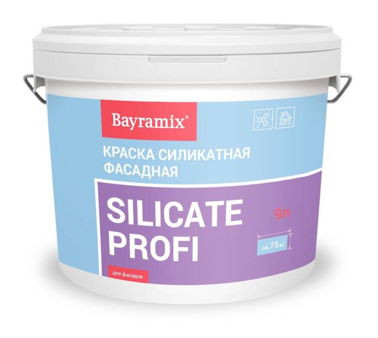 Краска фасадная силикатная Bayramix Silicate Profi база A 9 л