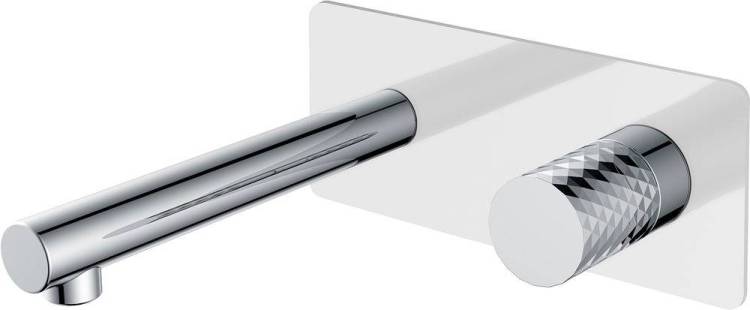 Смеситель для раковины Boheme Stick 125-WCR С ВНУТРЕННЕЙ ЧАСТЬЮ, white, diamond chrome