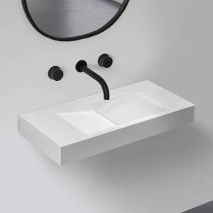 Раковина Abber Stein AS2641 подвесная, 100 см, белая матовая