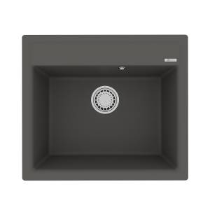 Кухонная мойка Lemark HANKA 570 9910017 врезная прямоугольная из кварцгранита серый шелк