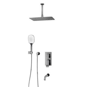 Душевой комплект Wasserkraft A171668 с верхней душевой насадкой, хром, встраиваемый, с изливом, с лейкой