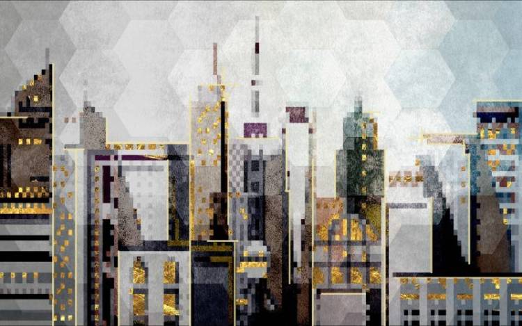 3D Фотообои Artegrafico «Урбанистическая мозаика» UB-003 акварель