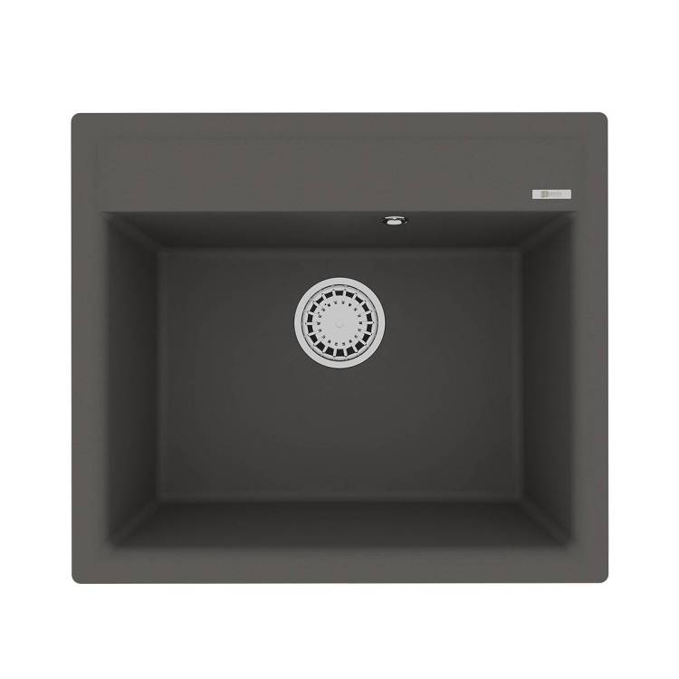 Кухонная мойка Lemark HANKA 570 9910017 врезная прямоугольная из кварцгранита серый шелк