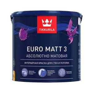 Краска интерьерная Tikkurila Euro Matt 3 база C глубокоматовая 2.7 л