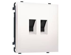 Комплект механизма компьютерной двойной розетки Ambrella Volt Sigma MS212110 жемчуг