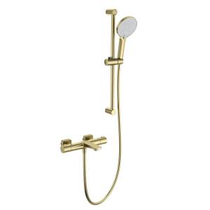 Смеситель для ванны Wonzon & Woghand WW-C2021-A-BG термостатический, с душевым гарнитуром, брашированное золото