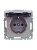 Розетка 1-местная с заземлением, шторками и крышкой IEK Brite BR-R16-16-44-K46 сталь фото 9