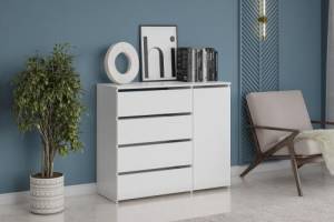 Комод Арника КМ 13 00-00162588 белый текстурный