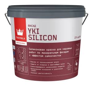 Краска фасадная Tikkivala Yki Silicon глубокоматовая база A 2.7 л