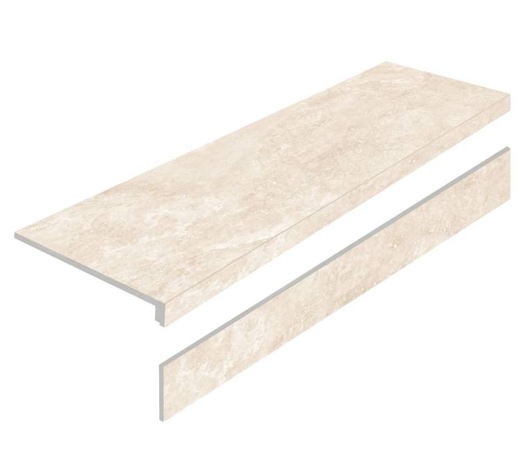 Ступень Staro L Porcelain Step Mystical Charm Crema Matt с подступенником 32x120
