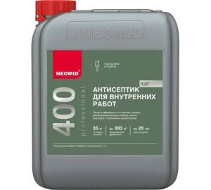 NEOMID 400 АНТИСЕПТИК для внутренних работ, защита до 25 лет, концентрат 1:5, бесцветный (5л)