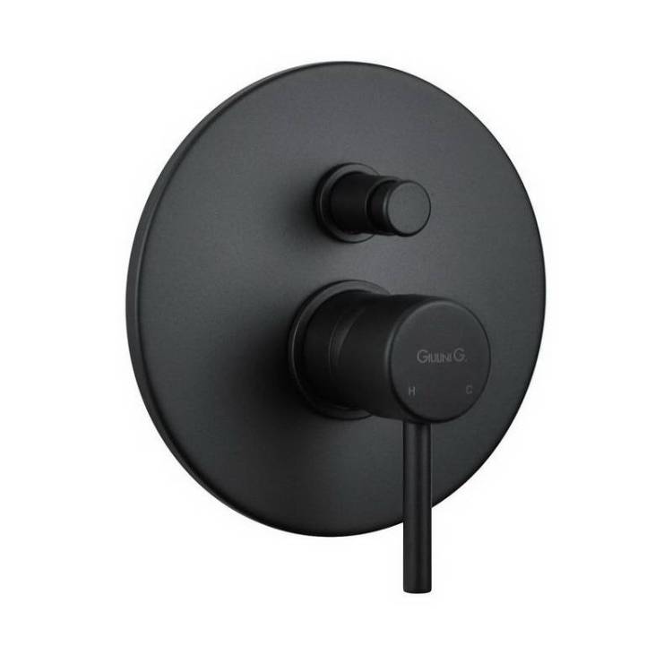 Смеситель для душа Giulini Futuro F6513NO встраиваемый с переключателем на 2 потребителя черный матовый