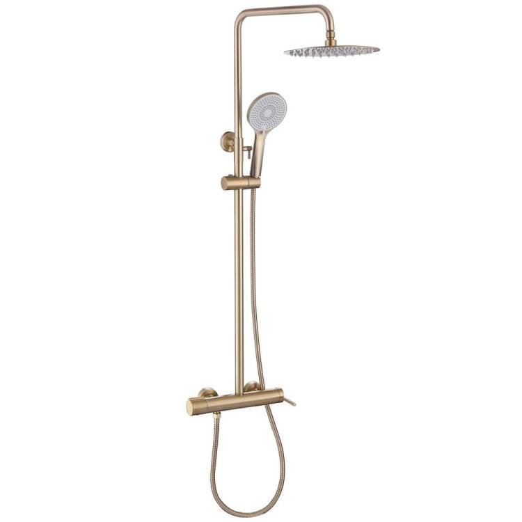 Душевая стойка Abber Emotion AF8816G с изливом, золото матовое