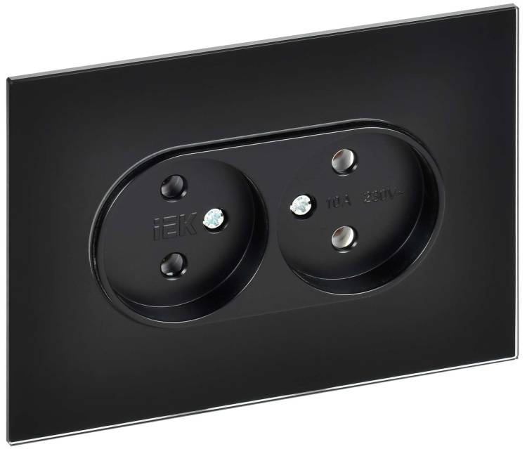 Розетка 2-местная IEK Skandy SK-R20-10-K02 черный