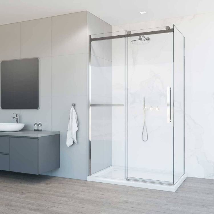 Душевой уголок Vincea Como Soft VSR-1CS8011CL 1100x800, хром, стекло прозрачное