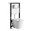 Унитаз с инсталляцией Wasserkraft Aller (Аллер) 10TLT.010.ME.CH02.H002 безободковый, сиденье микролифт, кнопка хром