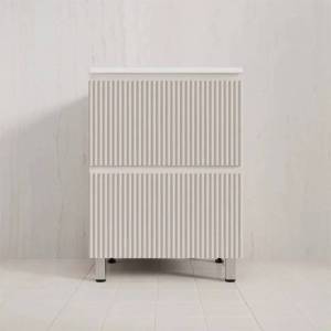 Тумба с раковиной Style Line Марокко 60 напольная, 2 ящика, крем, раковина антрацит