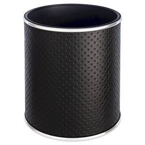Мусорное ведро Geralis M-PBH1-S 6л, punto черное, кант хром, внутренний цвет черный