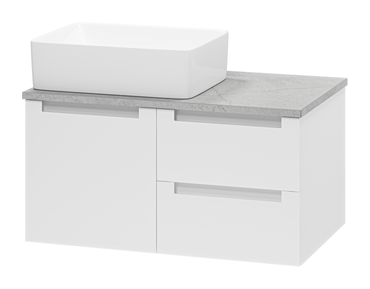 Тумба с раковиной Brevita Карго УТ000024159 белая, 80 см