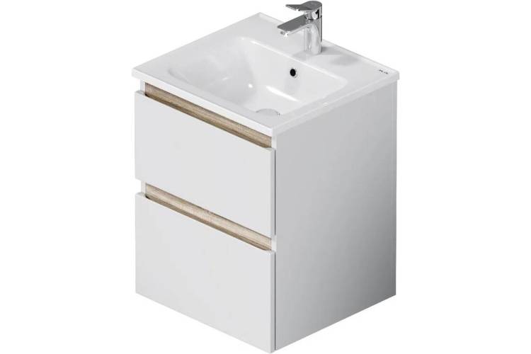 Тумба с раковиной Am.Pm X-Joy M85A-FHX0502WG-WCC0502WG подвесная, 2 ящика, белый глянец, 50 см