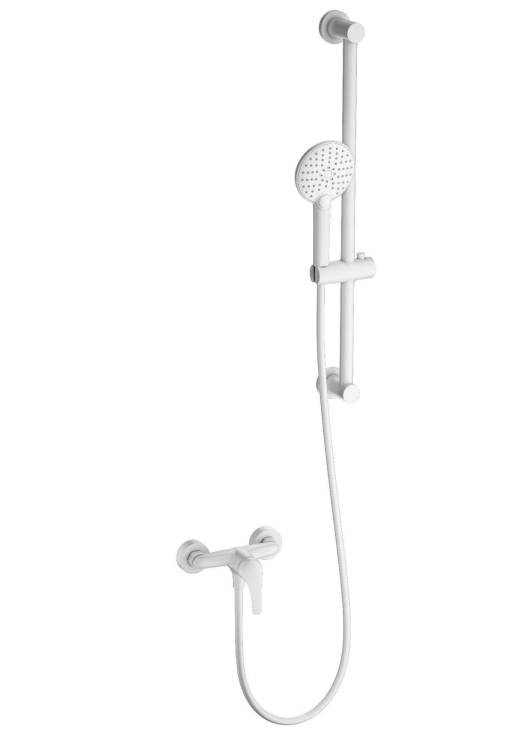 Смеситель для душа Wonzon & Woghand WW-4570-MW с гарнитуром, белый матовый