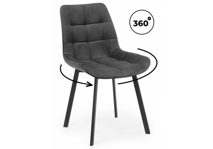 Стул на металлокаркасе Notta Челси 360 П 632465 Темно-серый (zd 995) / черный np