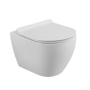 Унитаз подвесной Cezares Stylus-Tor CZR-6601-TH-TOR/CZR-076-SC безободковый, с сиденьем микролифт, белый