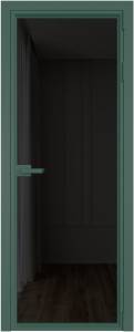 Межкомнатная дверь Profil Doors 1 AV цвет профиля Зеленый воск, стекло безопасное 6 мм черное тонированное 800x2000
