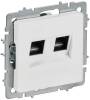 Розетка компьютерная RJ45 2-местная IEK Brite BR-K20-2-K91 арктический белый