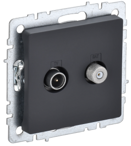 ТВ-розетка TV+SAT IEK Brite BR-AF20-O-K53 графит