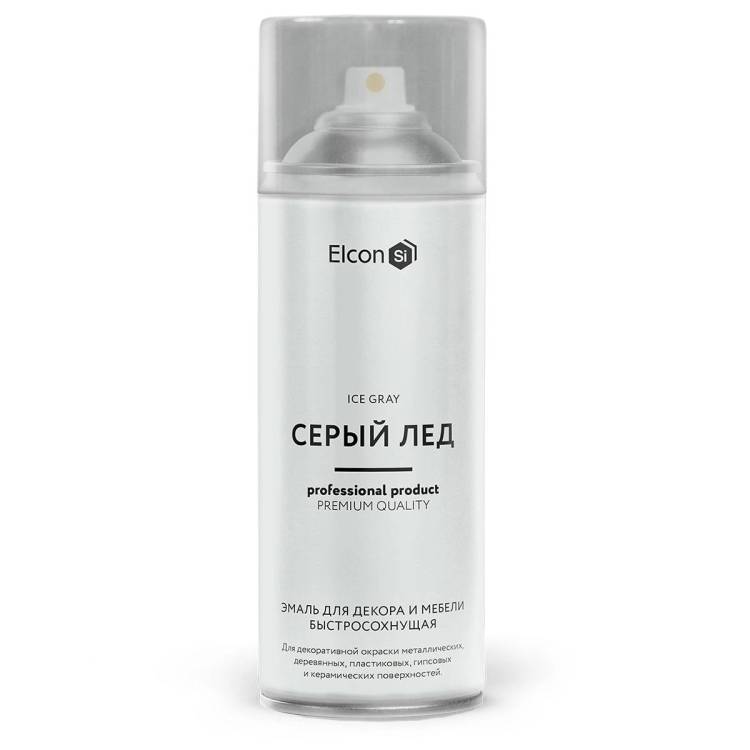 Эмаль для декора и мебели быстросохнущая Elcon серый лед 520 мл