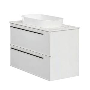 Тумба с раковиной La Fenice Elba Twin Bianco NFNC-01-ELB-B-100-2-3-M-GG белая матовая, 100 см