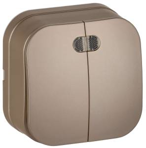 Выключатель 2-клавишный IEK Glory EVH21-K37M-10 шампань матовый