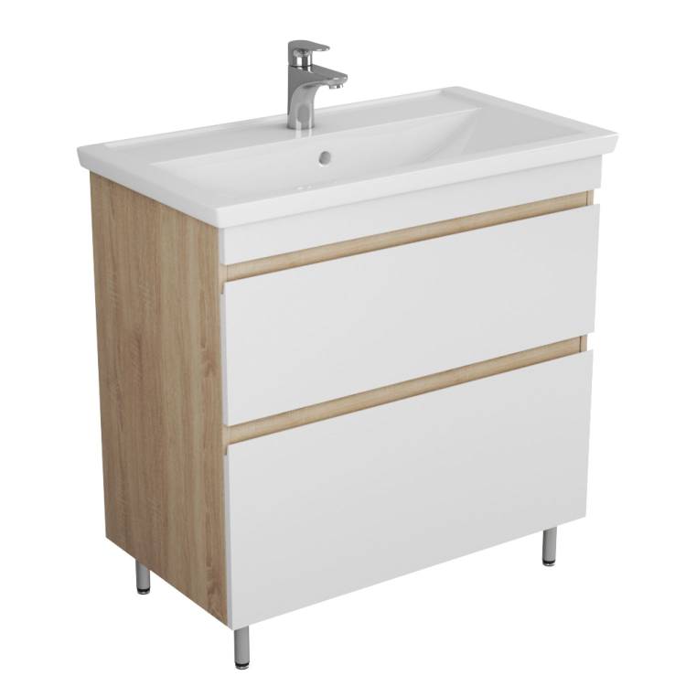 Тумба с раковиной Uncoria Арно 80 58003 белый, дуб сонома