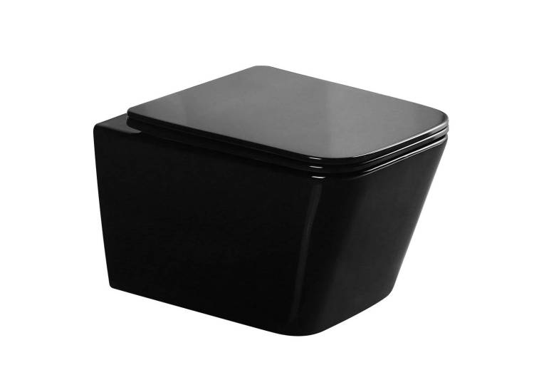 Унитаз подвесной Gid Cuadrado Tr2155BL 62238Y черный глянцевый