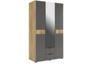 Шкаф Woodville Адам 576857 дуб крафт золотой, графит с зеркалом