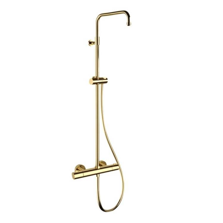 Душевая система Remer Elegance EQ32ASSDDO золотая глянцевая, с термостатом