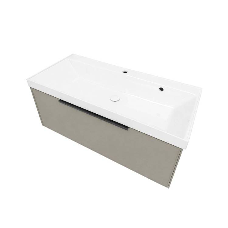 Тумба с раковиной La Fenice Simpla Cappuccino NFNC-01-SIM-C-100-3-100 бежевая матовая, 100 см