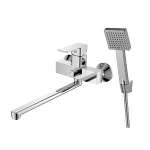 Смеситель для ванны Decoroom DR20 DR20043 одноручный универсальный с поворотным изливом 300 мм Хром