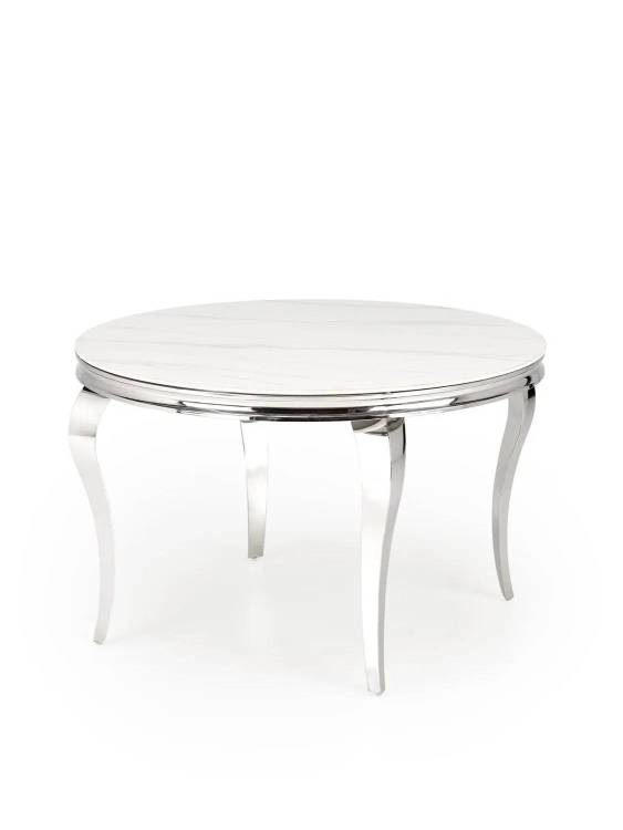 Стол обеденный Halmar Reginald 120 V-CH-REGINALD-ST белый мрамор/серебряный