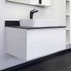 Тумба-умывальник Comforty Милан-90 00-00014007CF белая со столешницей Калакатта Блэк с раковиной Comforty 78189