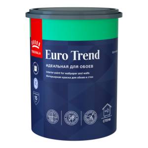 Краска для обоев и стен Tikkivala Euro Trend матовая база A 0.9 л