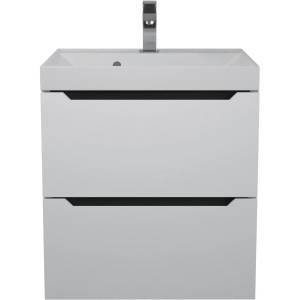 Тумба с раковиной Uperwood Tanos 29111020236 подвесная, матовая, белая, графит, 50 см