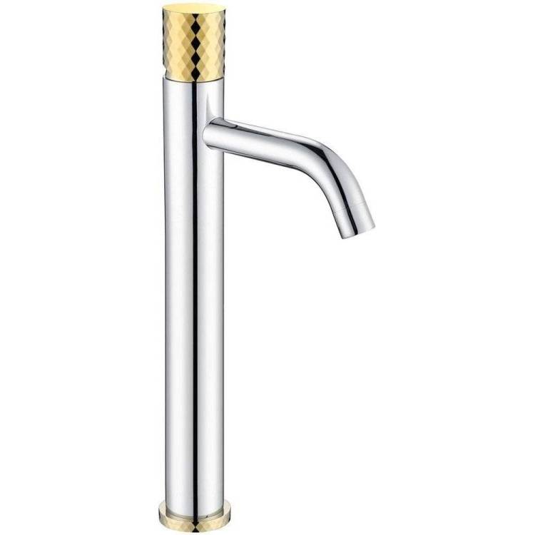 Смеситель для раковины Boheme Stick 122-CRG Chrome Diamond Gold