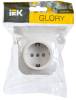 Розетка 1-местная с заземлением и шторками IEK Glory ERH14-K01-16 белый фото 2
