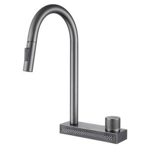 Смеситель для кухни Abber Wasser Kreis AF8114NG с выдвижной лейкой, никель