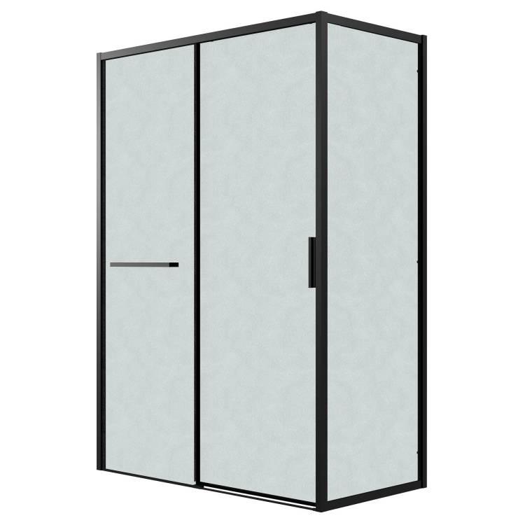 Душевой уголок Grossman Style 120.K33.05.1010.21.02 профиль черный матовый, стекло шиншилла, 100x100x195