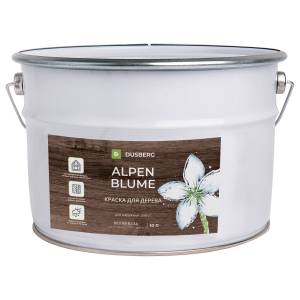 Краска укрывная эластичная для дерева Dusberg Alpenblume 6111 белая база А 10 л